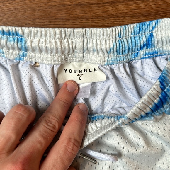 YoungLA 135 House Party Shorts Blue Ink - Picture 5 of 6